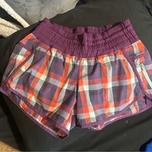 Lululemon Plaid Women's Shorts - Purple and Red
